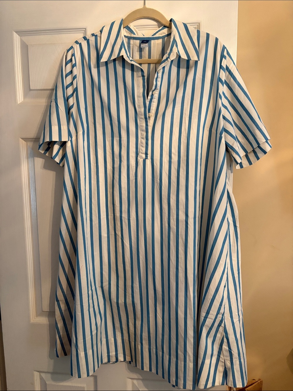 Old Navy Blue and White Striped Midi Dress